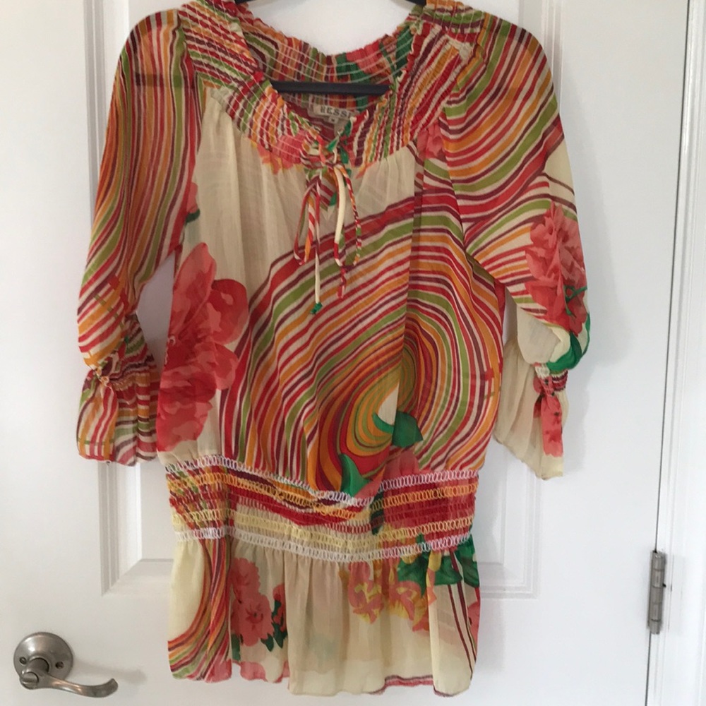 Colorful Summer Cover Up Or Top